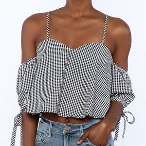 Dance & Marvel Gingham crop top